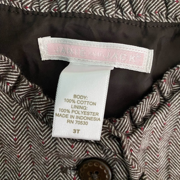 Janie and Jack Herringbone Brown Bow Dress Size 3 - Picture 3 of 8